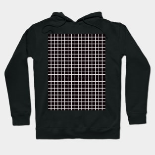 Black and White Graph Grid Pattern Hoodie